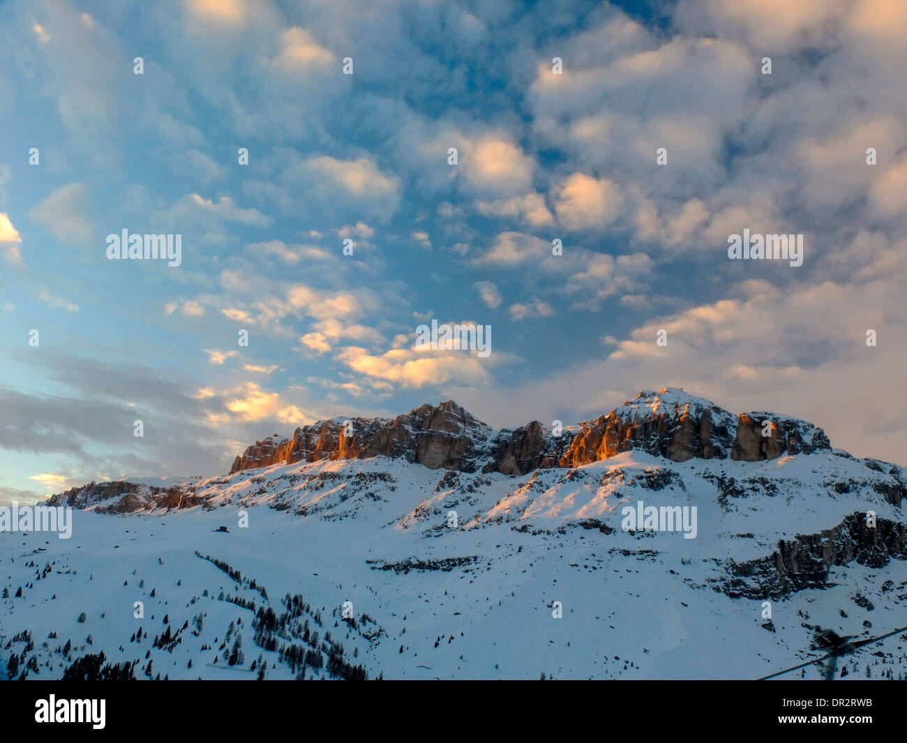 Dolomites at sunset Stock Photo