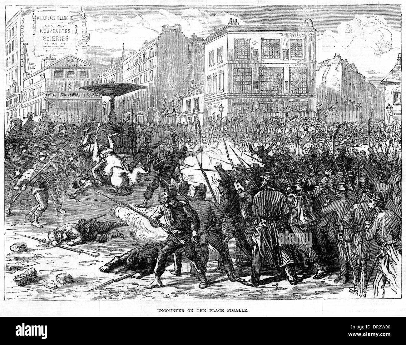 Fighting at Pigalle 1871 Stock Photo