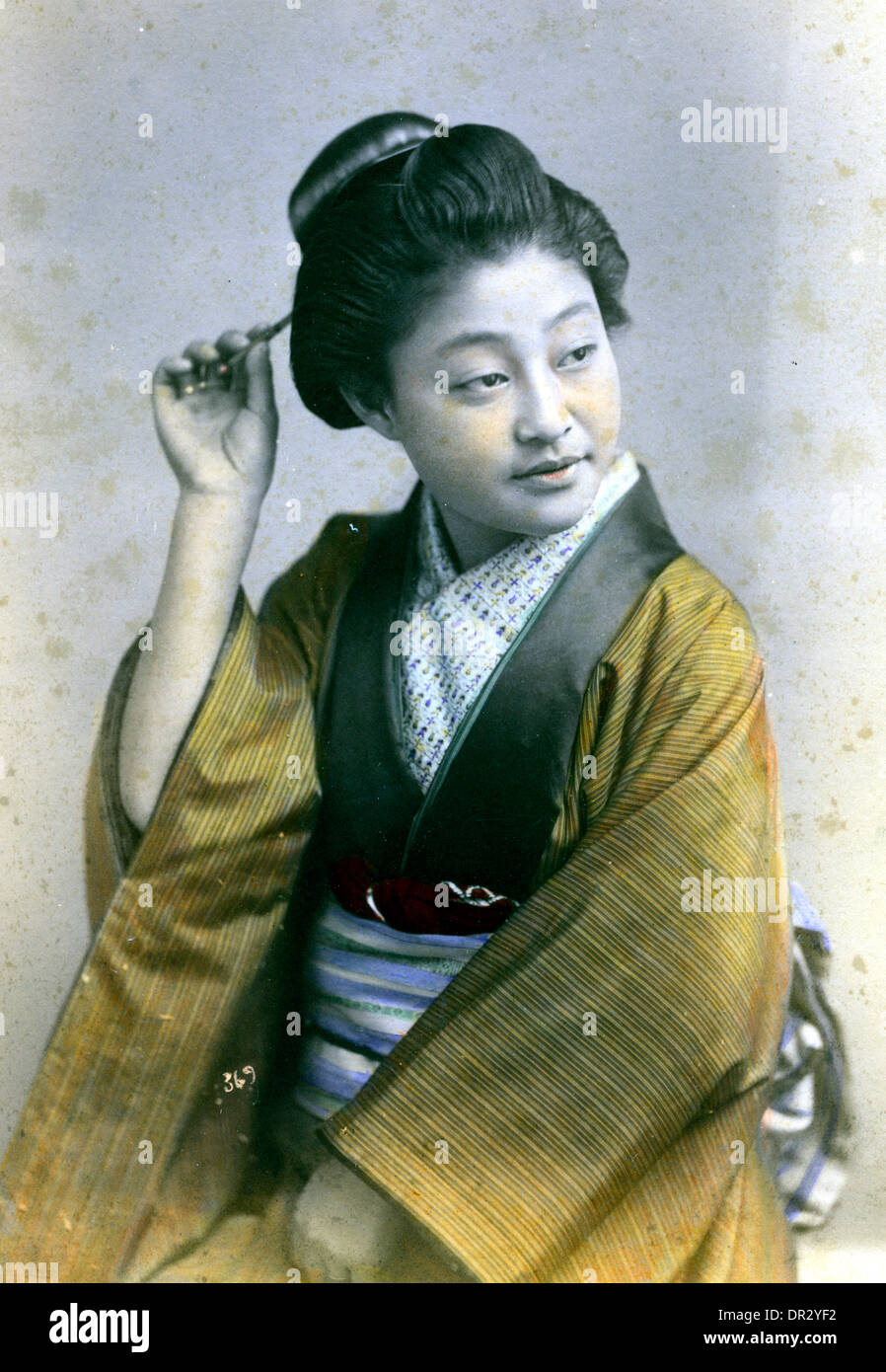 Japanese woman with hairpin Stock Photo