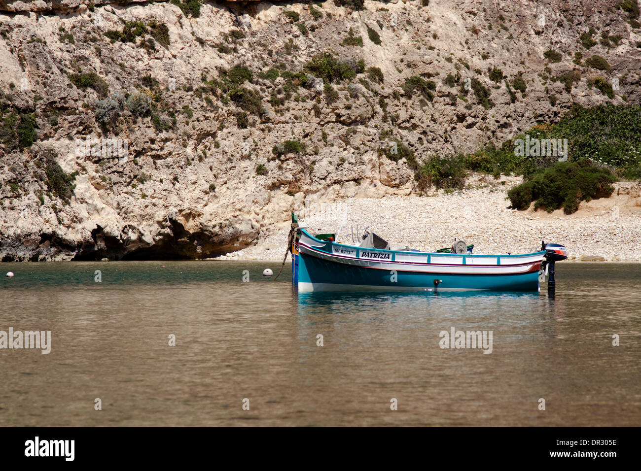 two traditional fishing boats moored in the Inland Sea Stock Photo