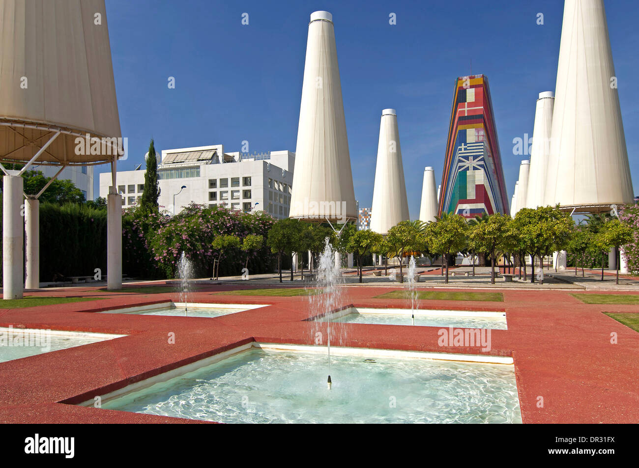 Europe avenue, La Cartuja Island, Seville, Region of Andalusia, Spain, Europe Stock Photo