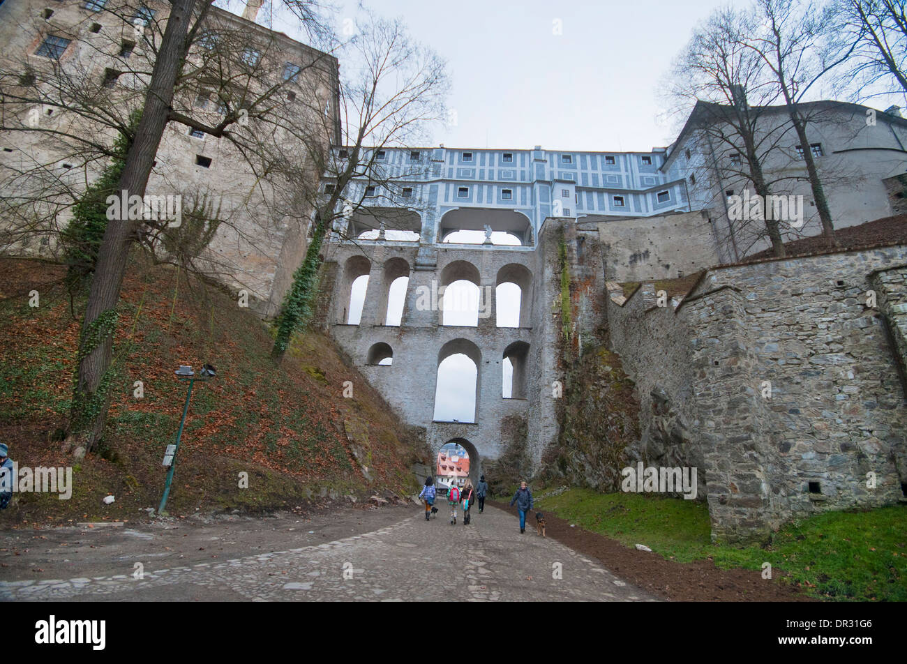 Entrance to Cesky Krumlov Old City Stock Photo