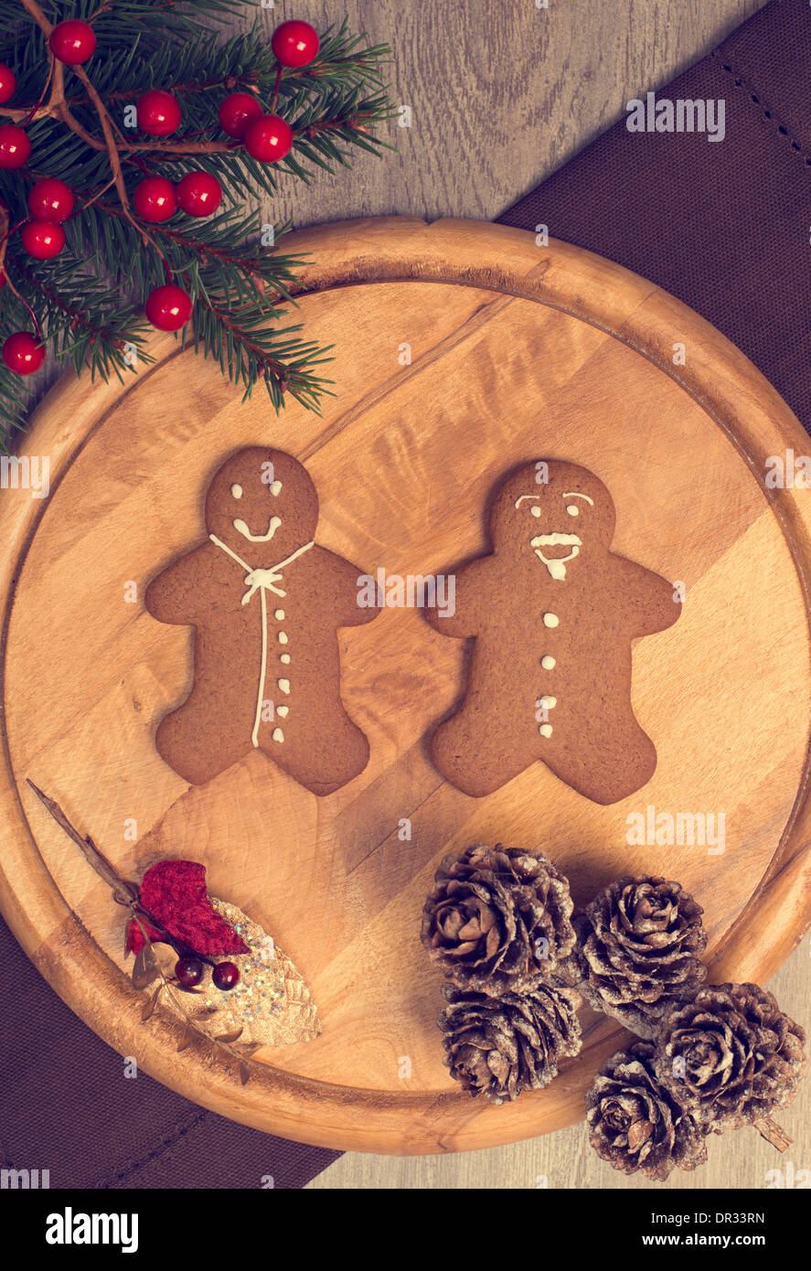 Homemade gingerbread cookies for Christmas Stock Photo