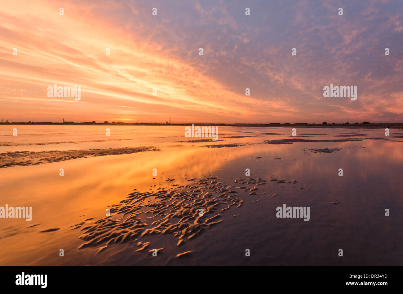 Beach during sunset, Hayling Island, Blue Flag Beach, Hampshire