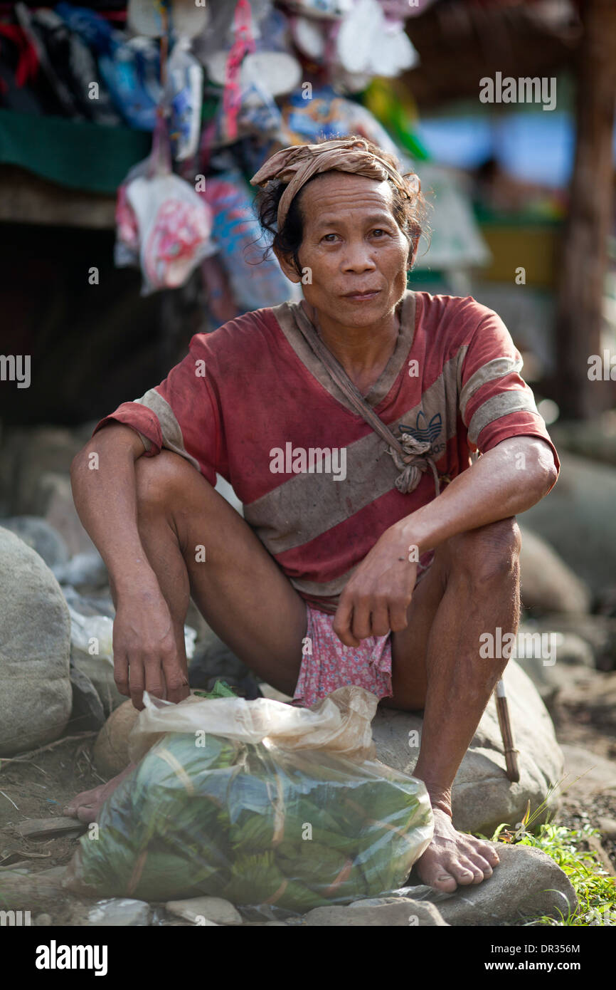 A Hanunoo Mangyan man at a Mangyan market near Mansalay, Oriental