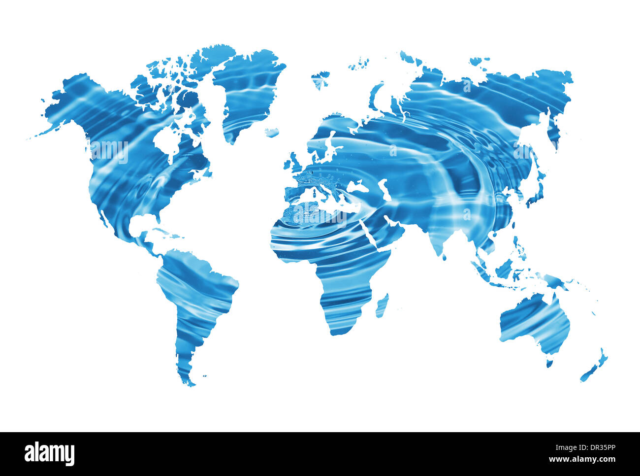 water world map Stock Photo - Water World Map DR35PP 