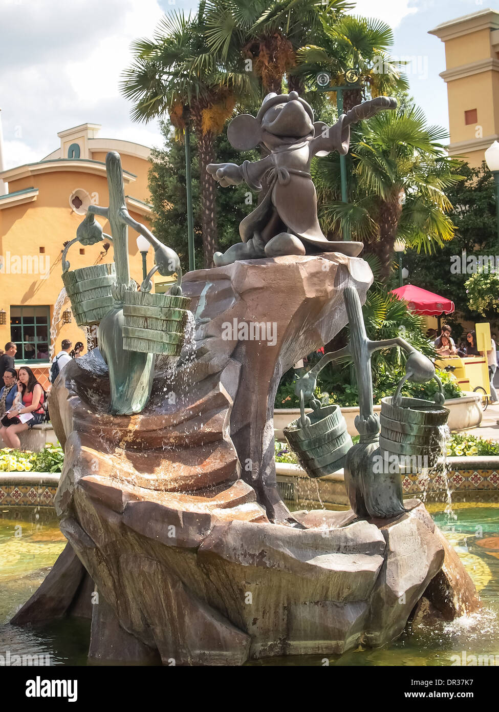 Mickey Mouse sorcerer statue at Disneyland Paris, France Stock Photo