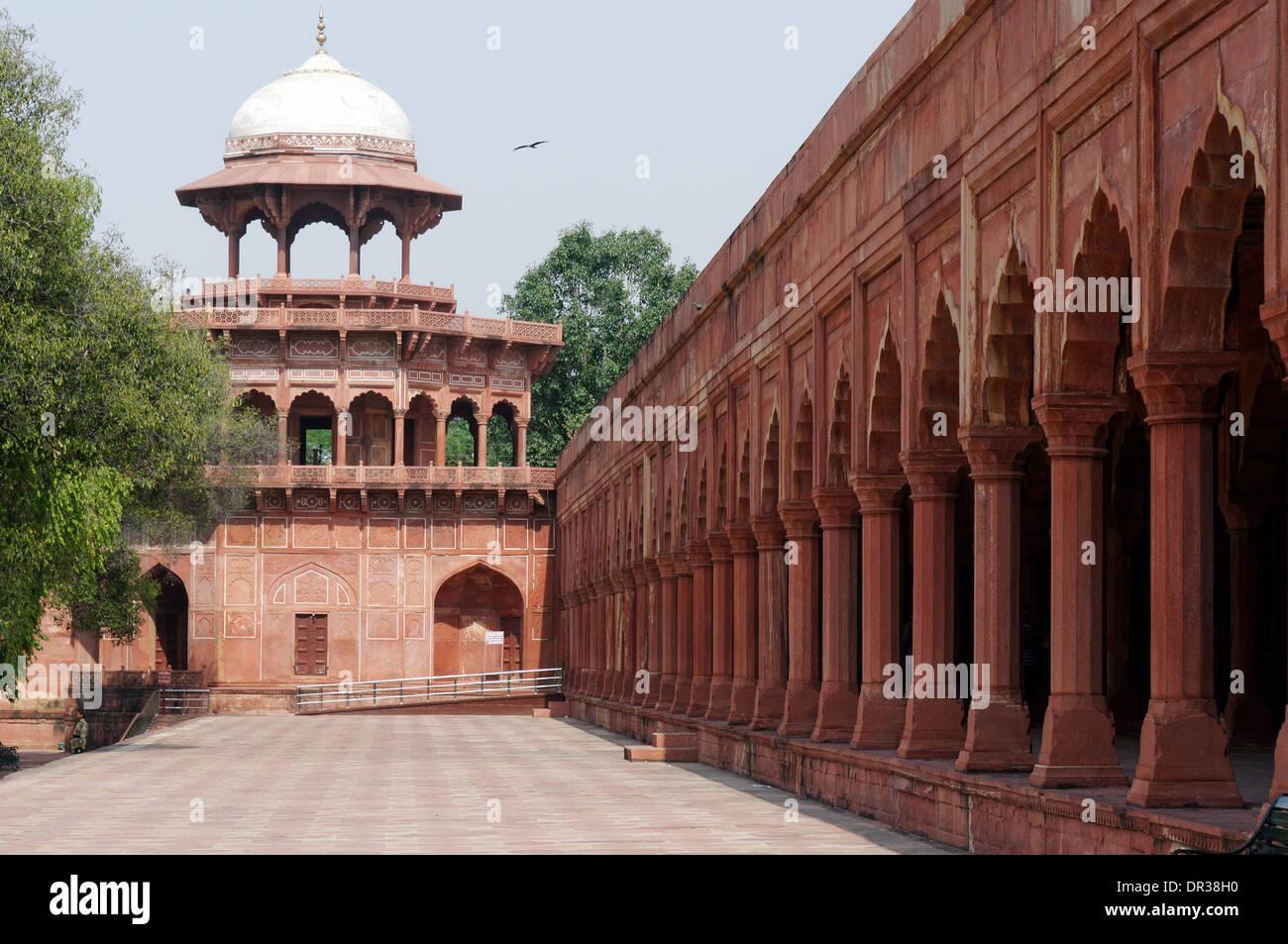 Red sandstone buildings in the Taj Mahal complex Stock Photo
