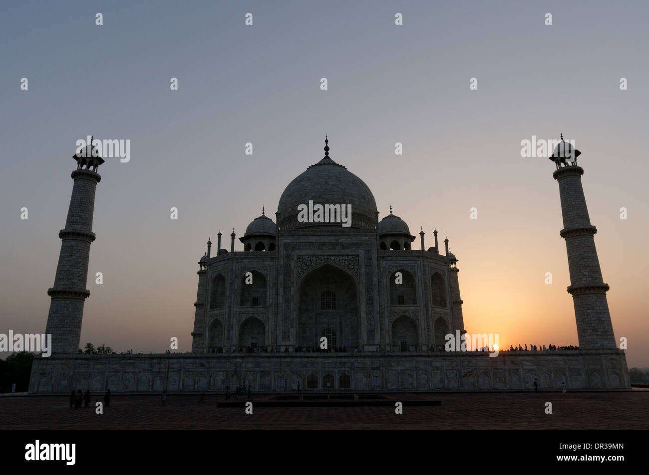 The Taj Mahal at sunset Stock Photo