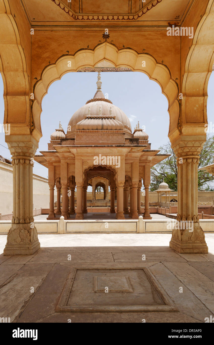 The royal crematoria of Gatore Ki Chhatriyan near Jaipur, Rajasthan, India Stock Photo