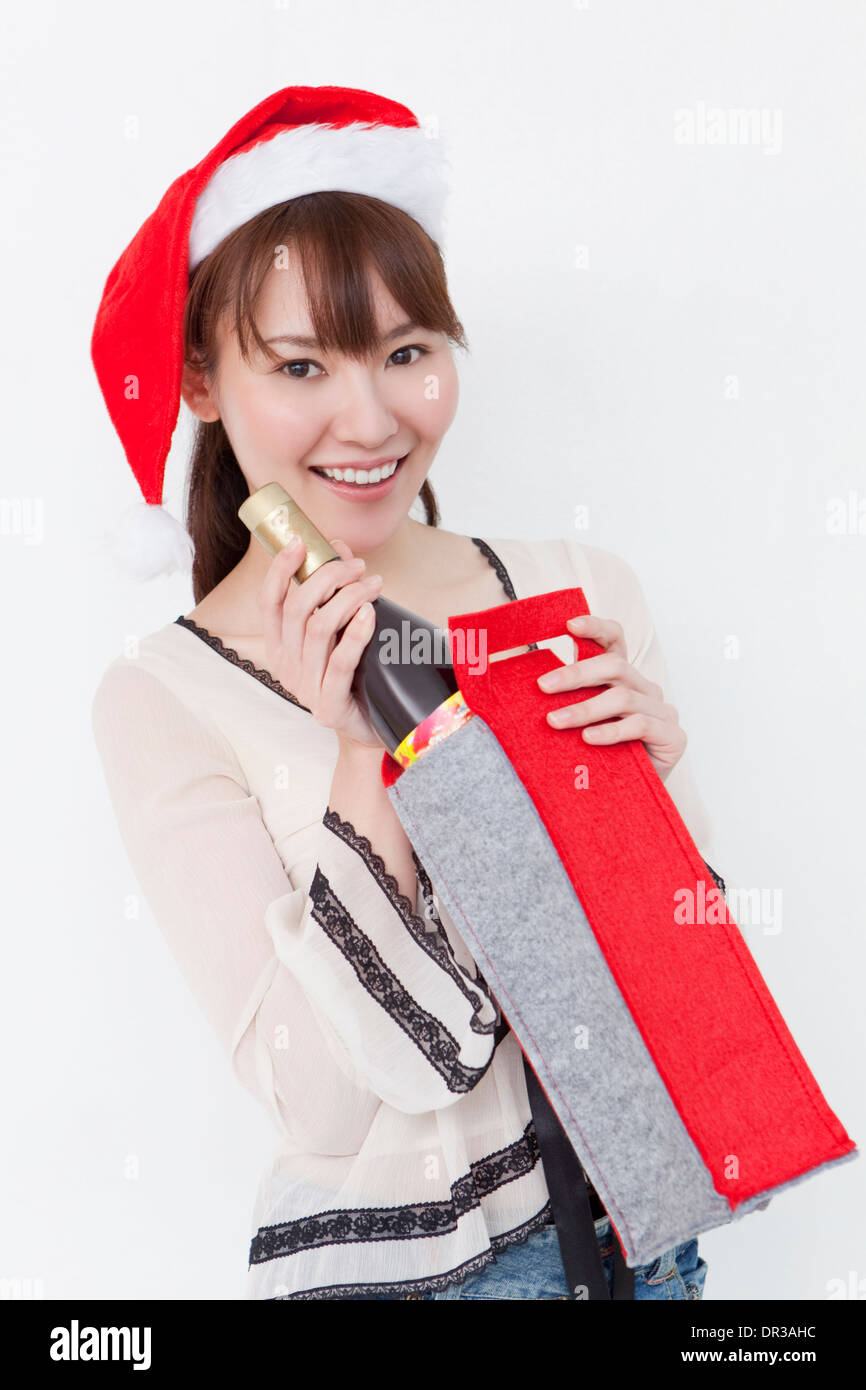 Asian woman wearing santa hi-res stock photography and images - Alamy