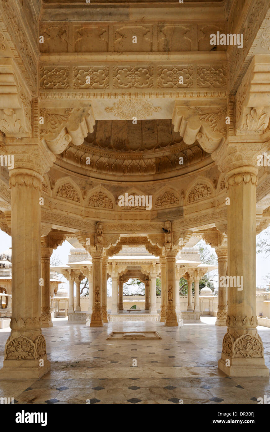 The royal crematoria of Gatore Ki Chhatriyan near Jaipur, Rajasthan, India Stock Photo