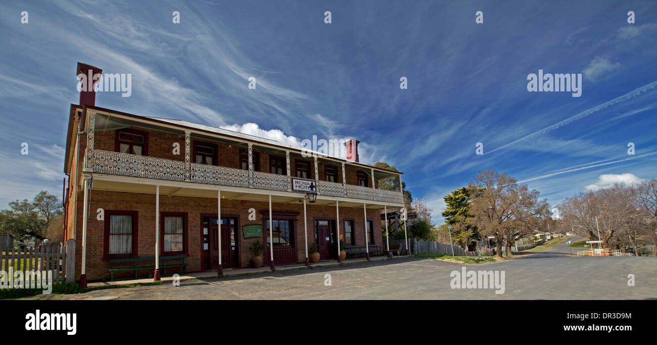 19th century double story building - hotel - at historic village of Hill End, tourist attraction near Bathurst NSW Aust Stock Photo