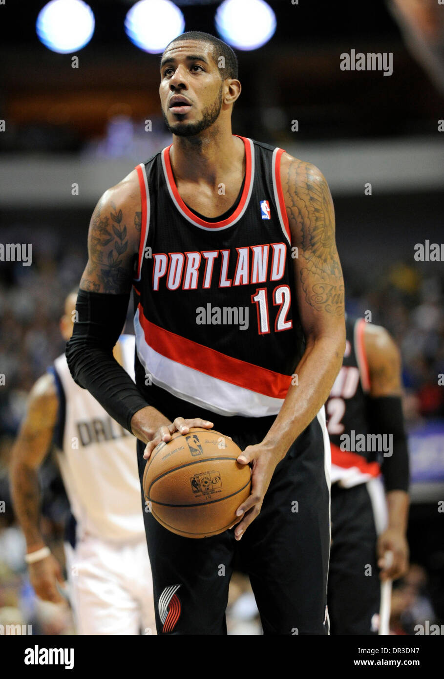 Jan 18, 2014: Portland Trail Blazers power forward LaMarcus Aldridge #12  scored 30 points during an NBA game between the Portland Trail Blazers and  the Dallas Mavericks at the American Airlines Center