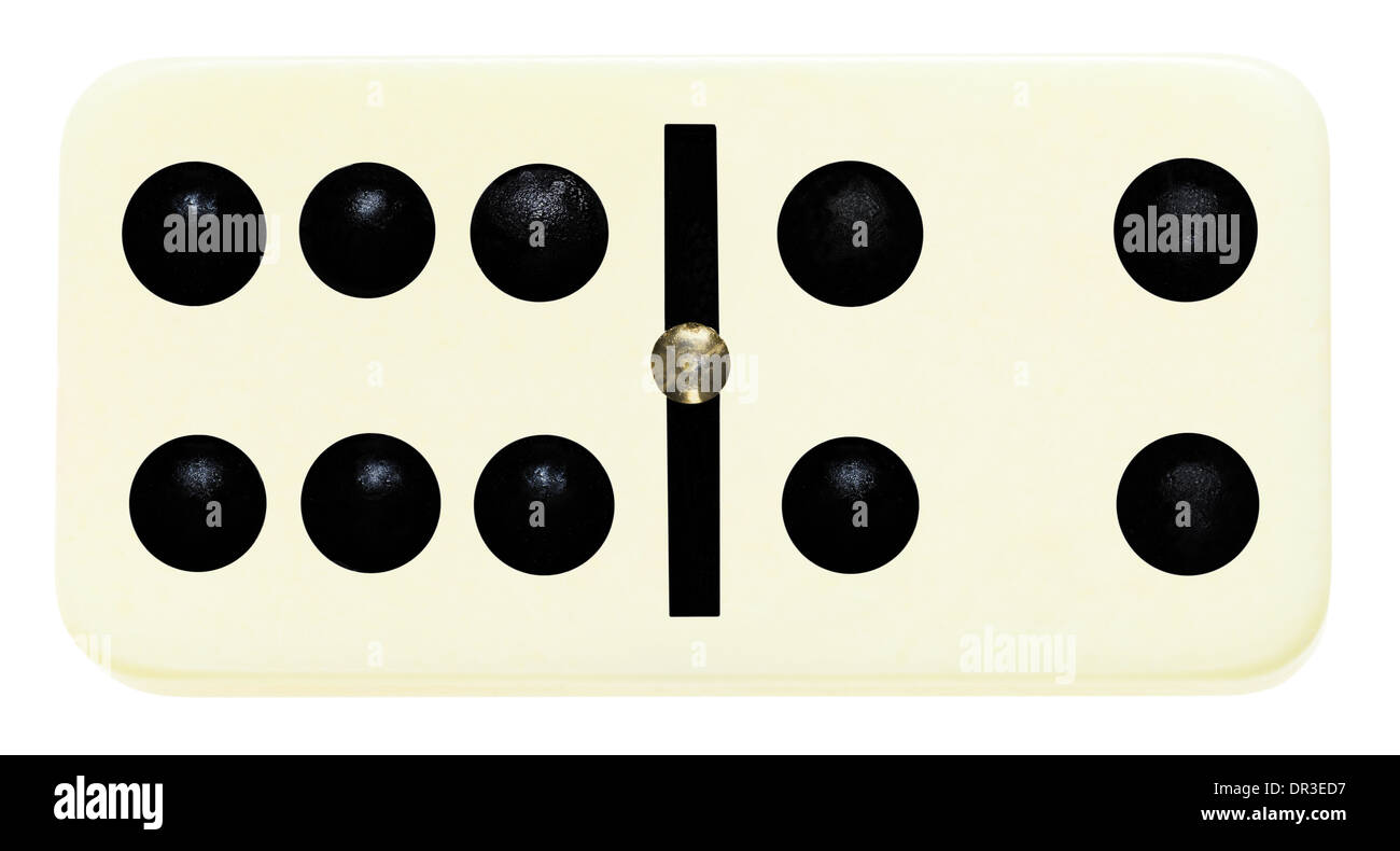 six four domino tile on isolated on white background Stock Photo - Alamy