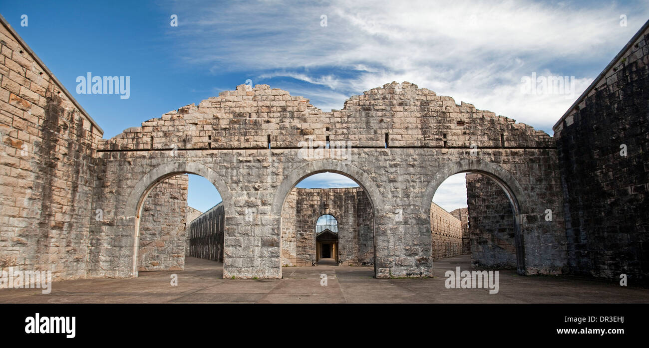 Ruins of Trial Bay Gaol near South West Rocks, NSW Australia showing ...