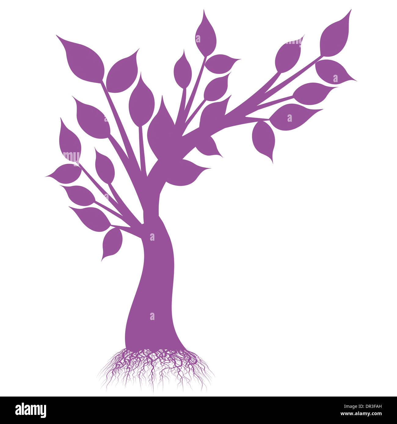 art tree silhouette isolated on white background Stock Photo - Alamy
