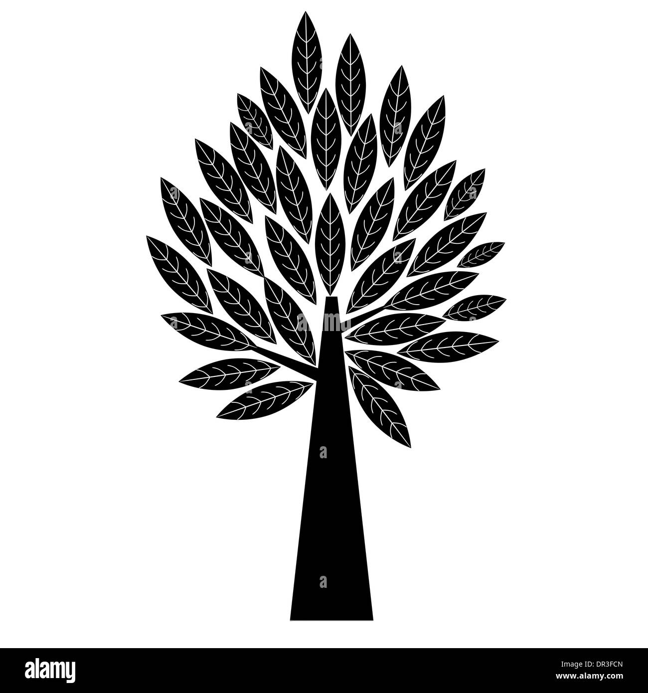 art tree silhouette isolated on white background Stock Photo - Alamy