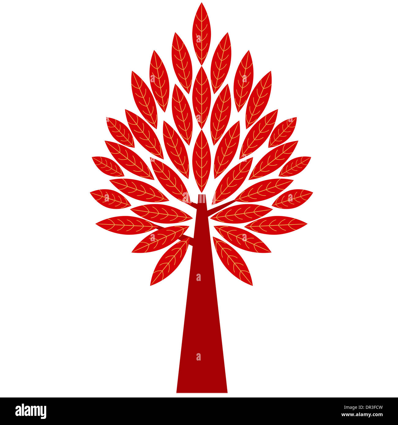 art tree silhouette isolated on white background Stock Photo - Alamy