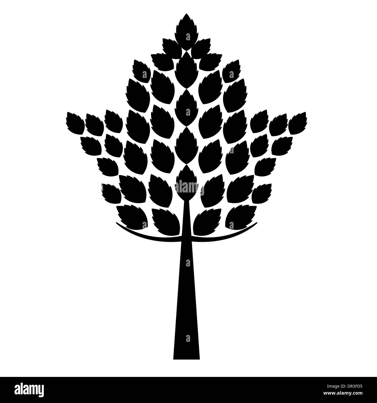 art tree silhouette isolated on white background Stock Photo - Alamy