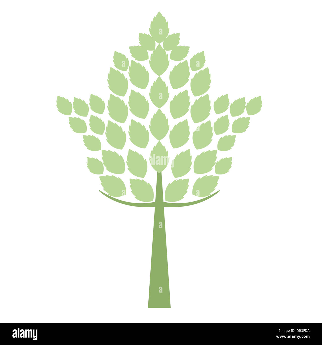 Green art tree silhouette isolated on white background Stock Photo - Alamy