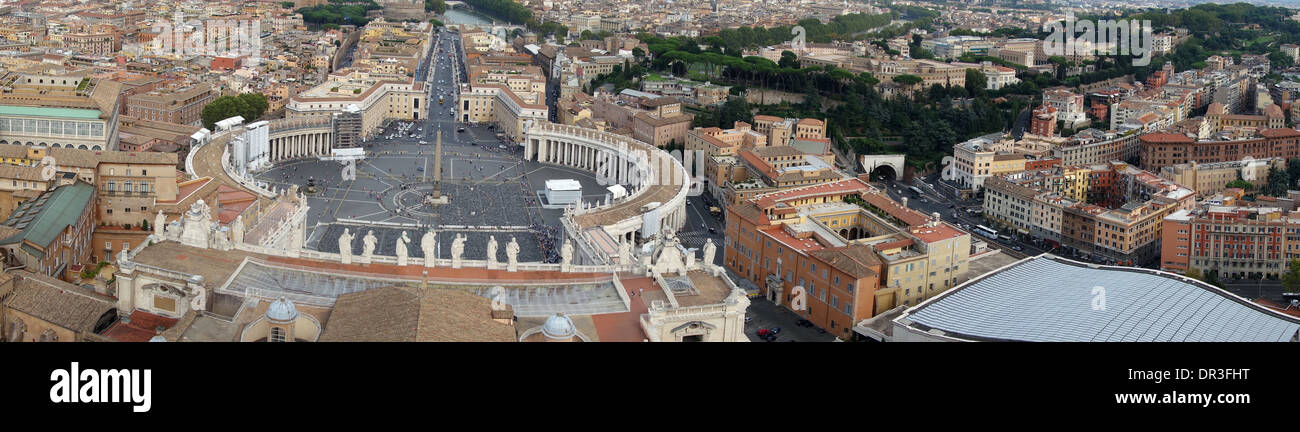 Panorama of Rome from Saint Peter's basilica, Rome, Italy Stock Photo