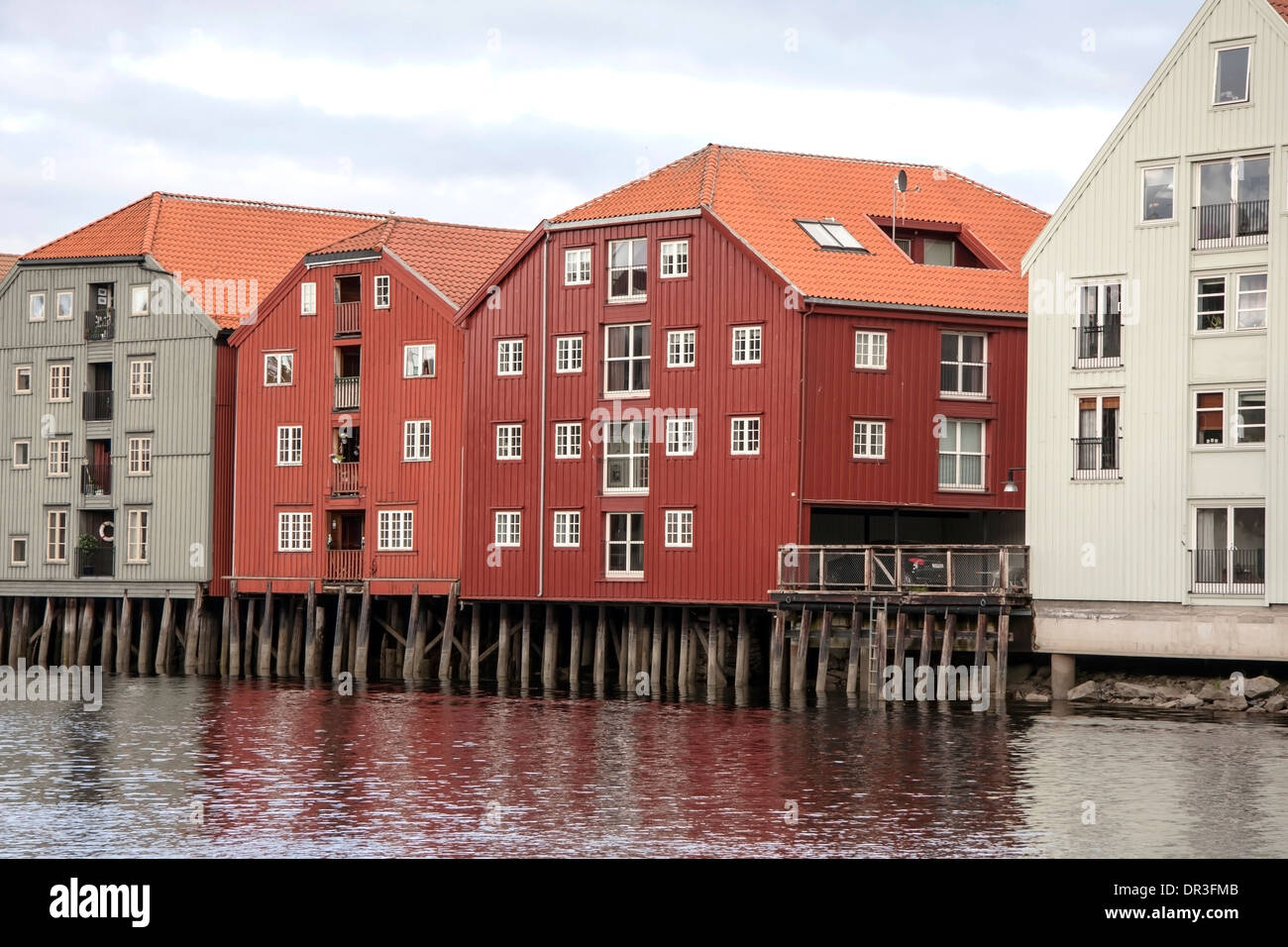 Wooden houses in Trondheim, Norway Stock Photo Alamy