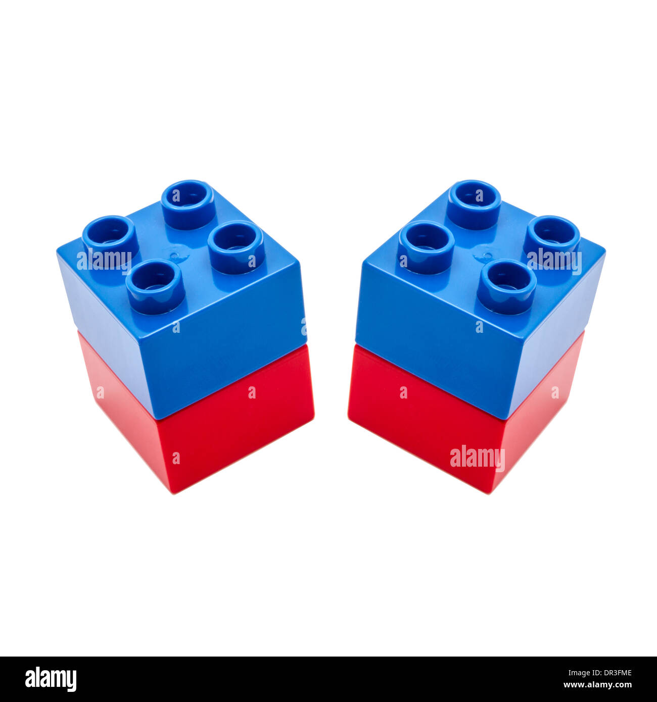 Colorful building blocks closeup on white background Stock Photo - Alamy