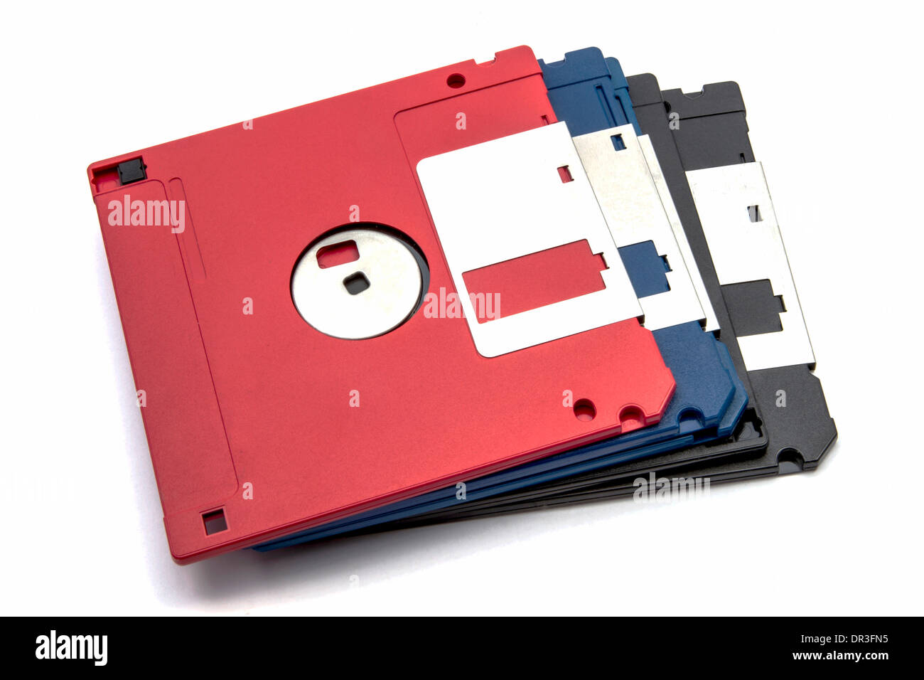Computer floppy disk closeup on white Stock Photo