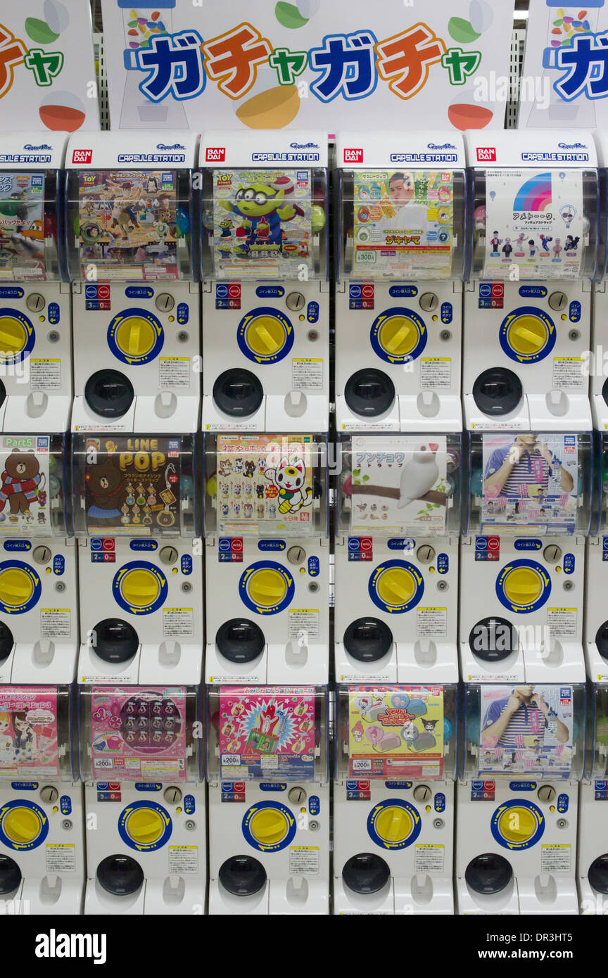 Gacha-Gacha toy vending machines, Shinjuku, Tokyo Stock Photo