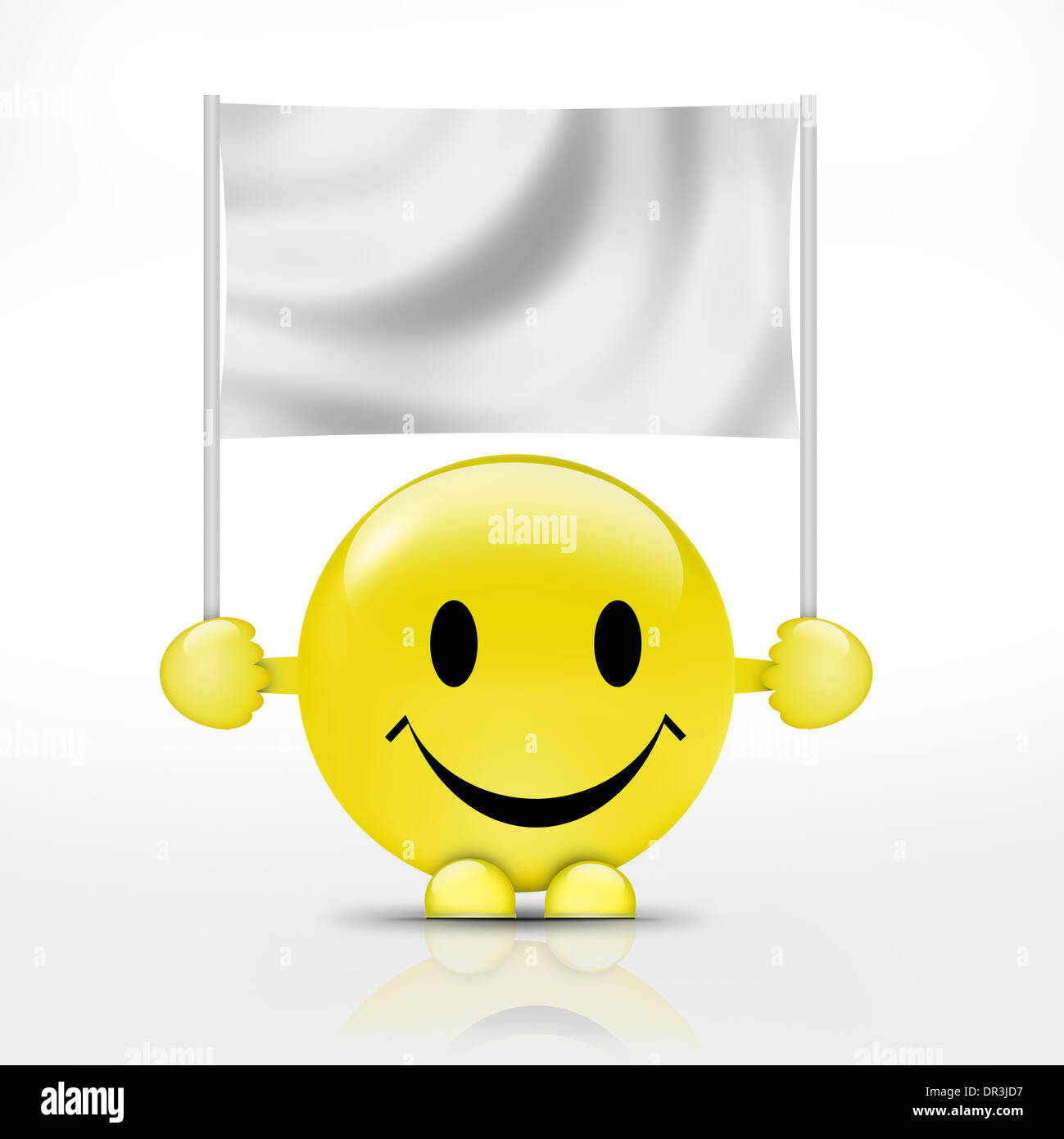 Happy smiley with flag Stock Photo