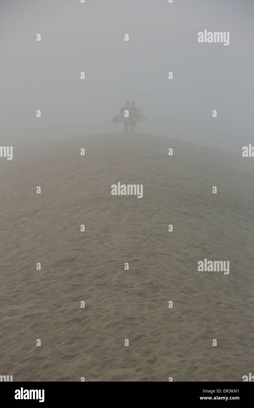 Early morning sea fog at Hermosa Beach, Los Angeles, California. Stock Photo