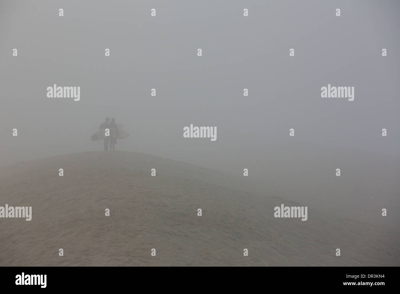 Early morning sea fog at Hermosa Beach, Los Angeles, California. Stock Photo