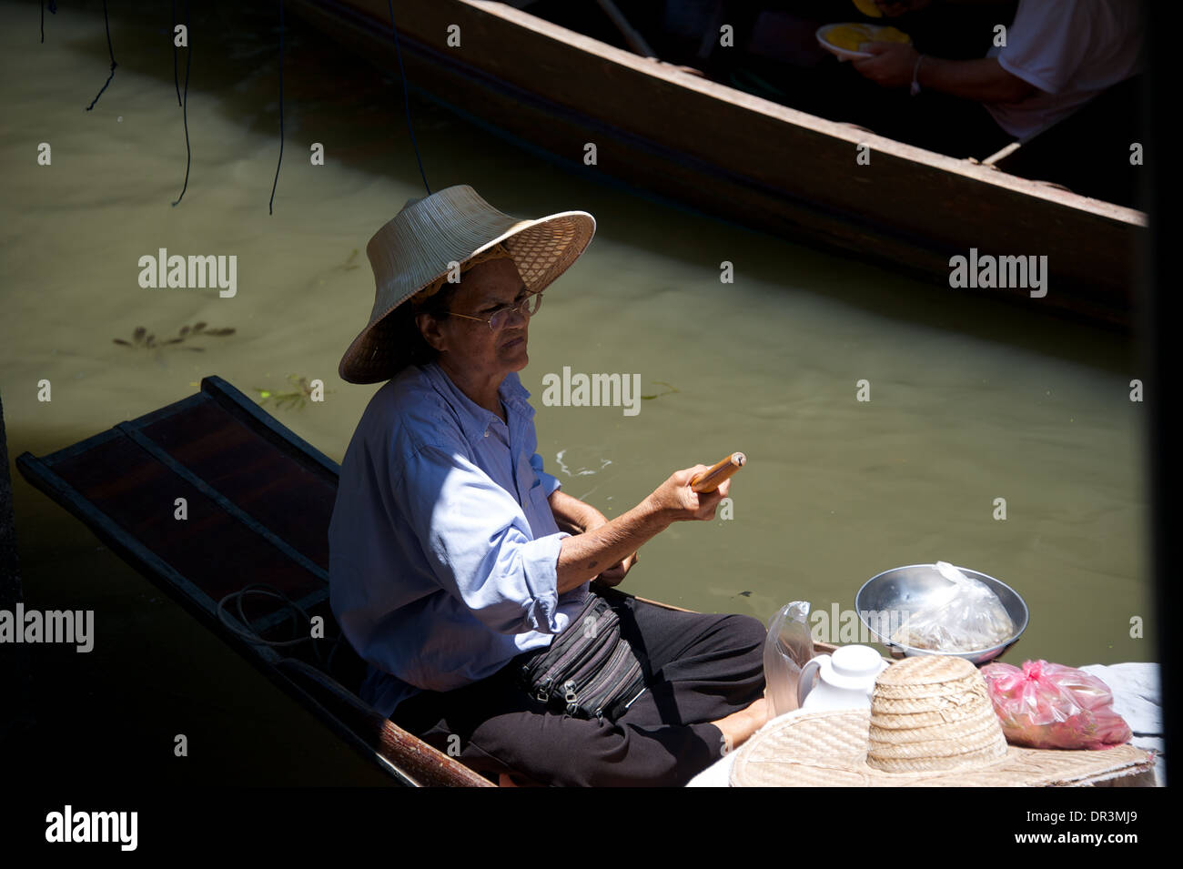 Thailand floating market woman Stock Photo
