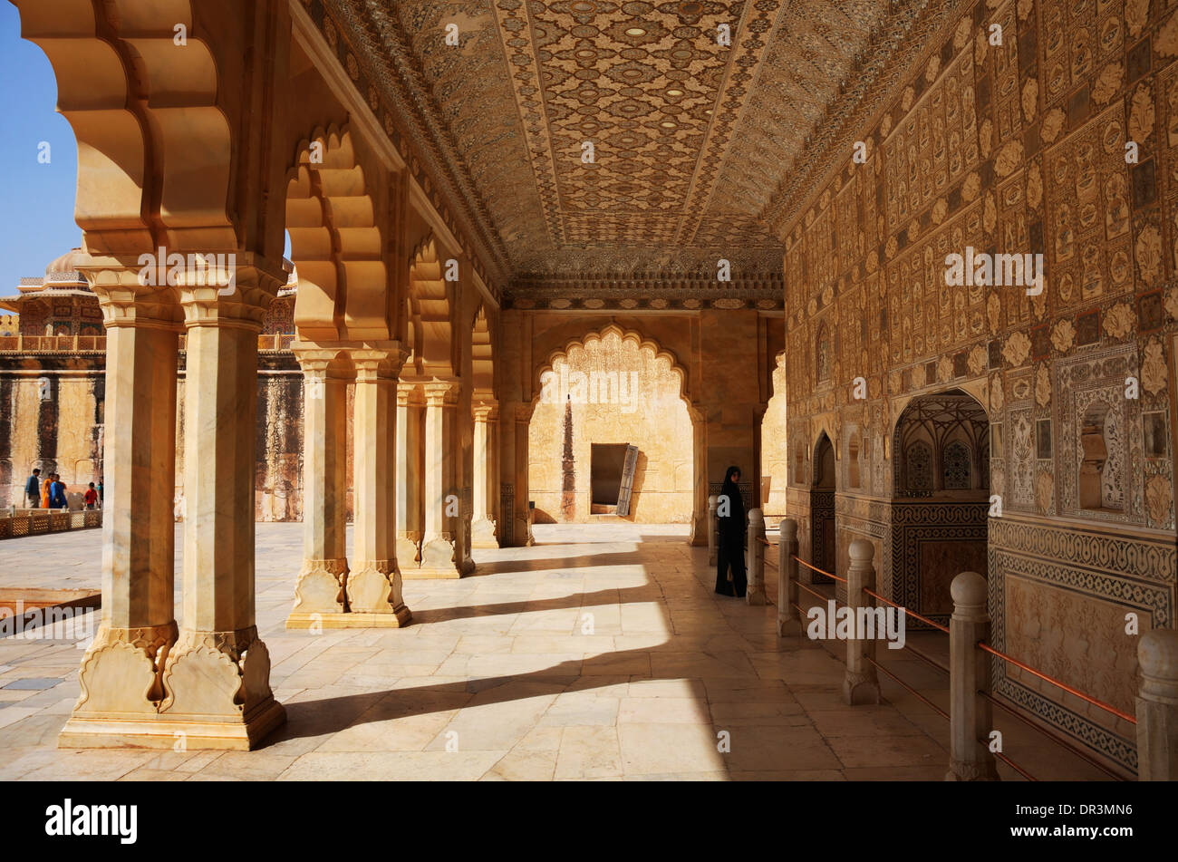 Sheesh Mahal, The Palace of Mirrors in the Amber Fort Jaipur, Rajasthan, India Stock Photo