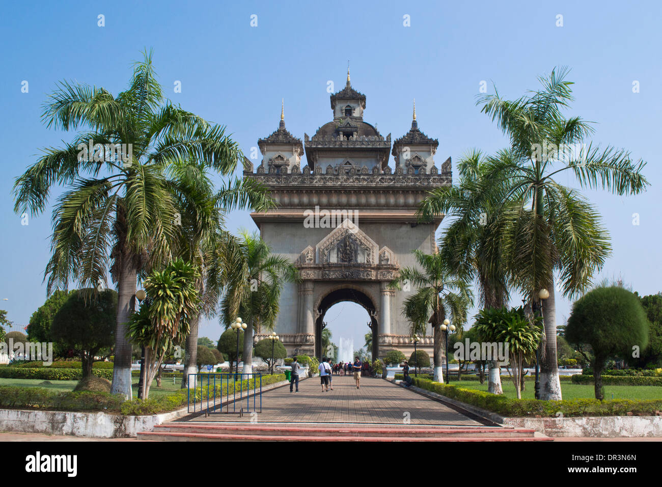 National monument in Vientiane Stock Photo