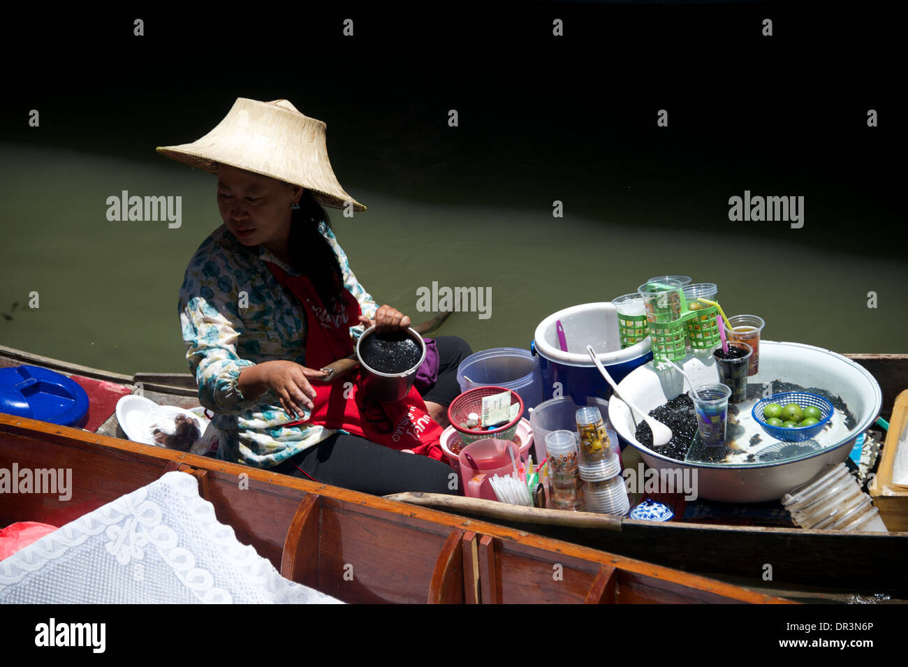 Thailand floating market woman Stock Photo
