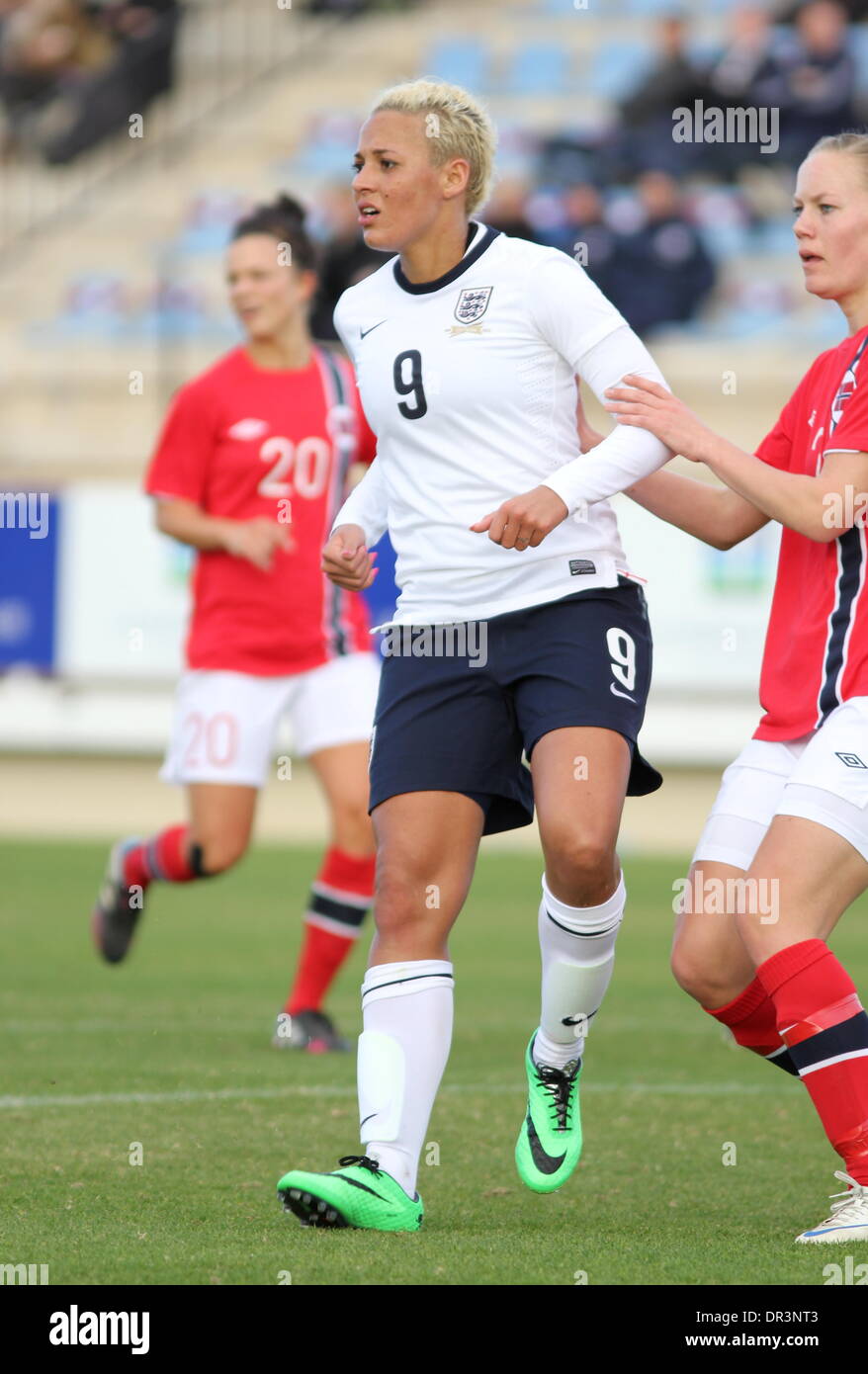 La Manga, Spain. 17 January 2014, La Manga Club. Women's Friendly International: England 1 Norway 1 Photo Alamy Live News Stock Photo