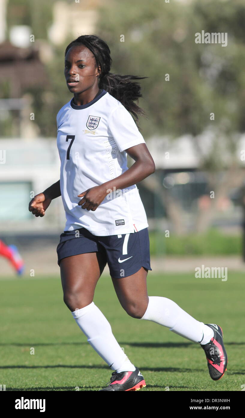 La Manga, Spain. 17 January 2014, La Manga Club. Women's Friendly International: England 1 Norway 1 Eniola Aluko Photo Alamy Live News Stock Photo