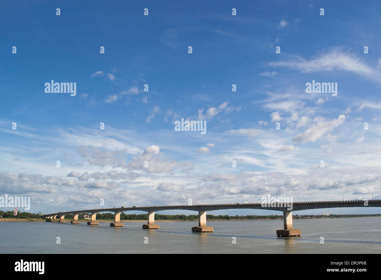 Bridge over Mekong River Stock Photo