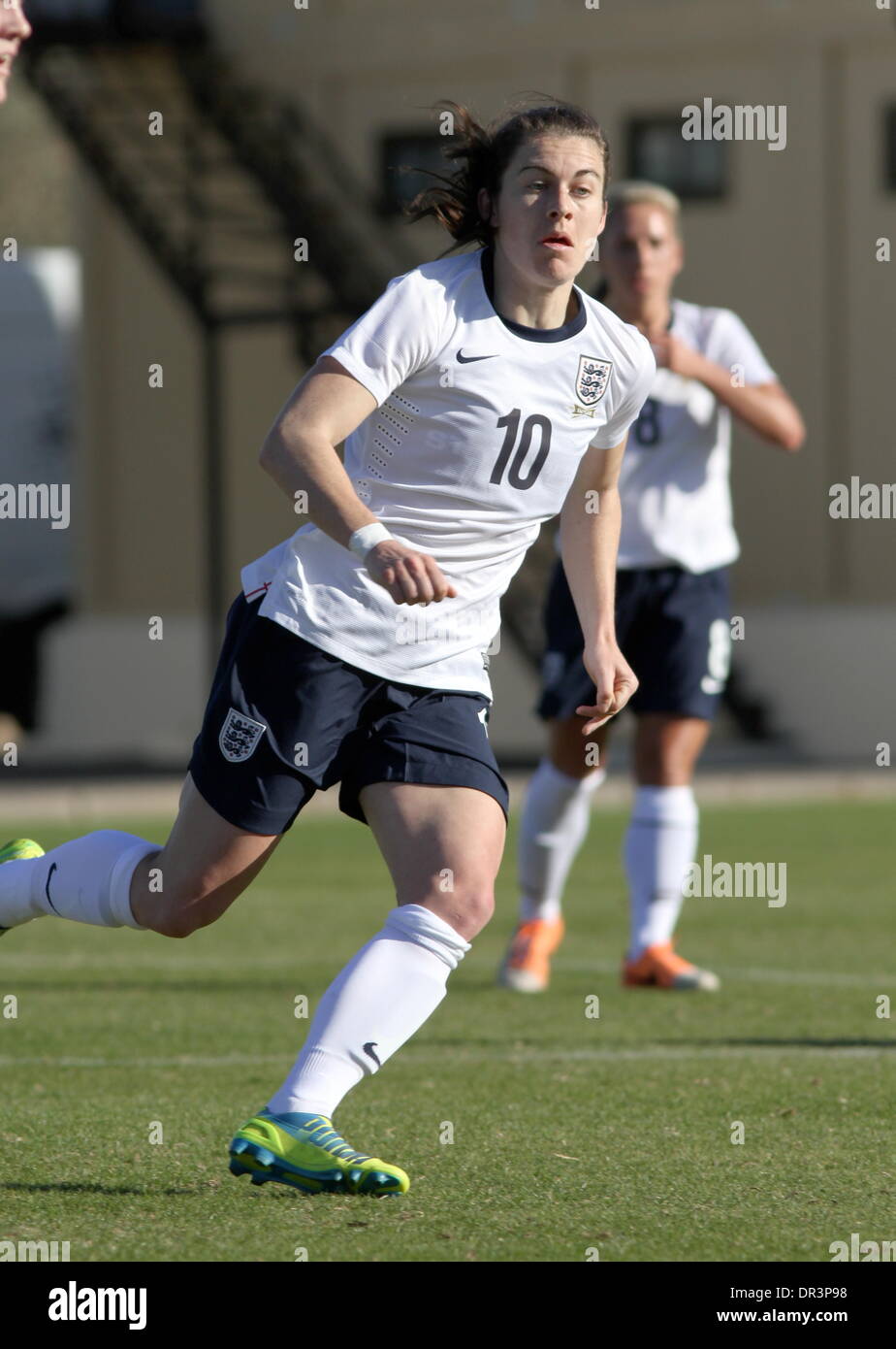 La Manga, Spain. 17 January 2014, La Manga Club. Women's Friendly International: England 1 Norway 1 Karen Carney - England Photo Alamy Live News Stock Photo