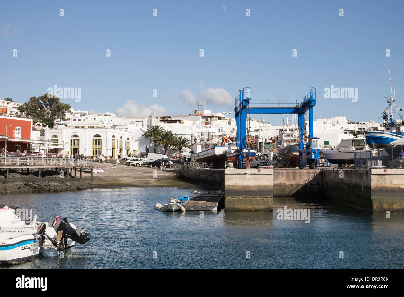 Offshore view from the port in Puerto del Carmen, Lanzarote, Canary Islands, Spain Stock Photo
