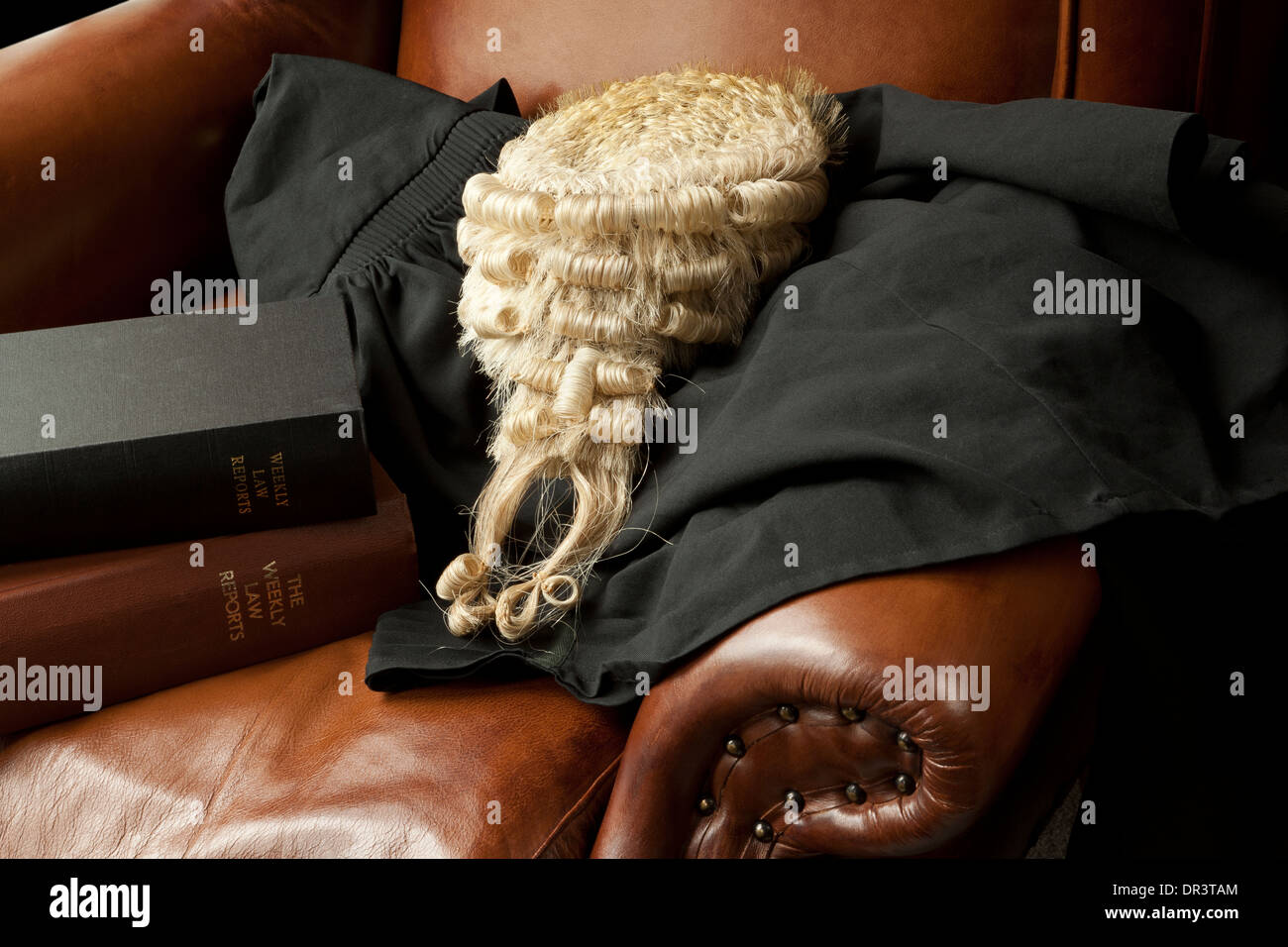 A Barrister's Wig and Gown Stock Photo