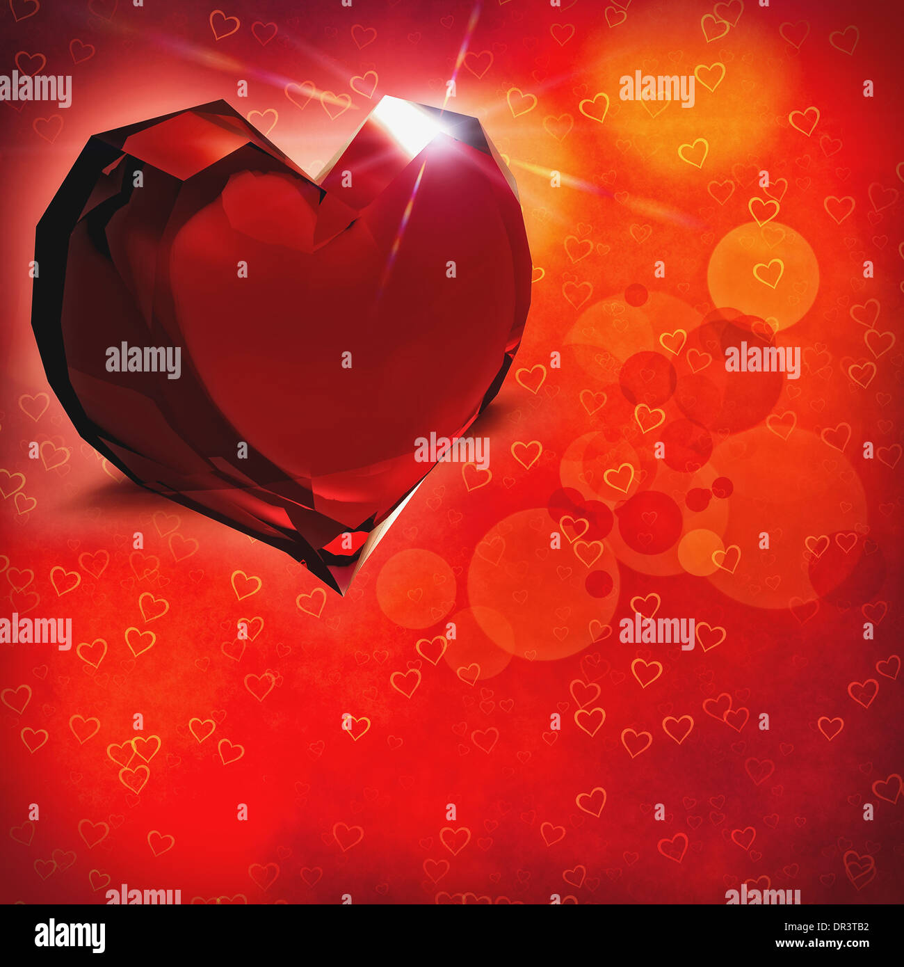 Crystal heart. Abstract valentine backgrounds for your design Stock