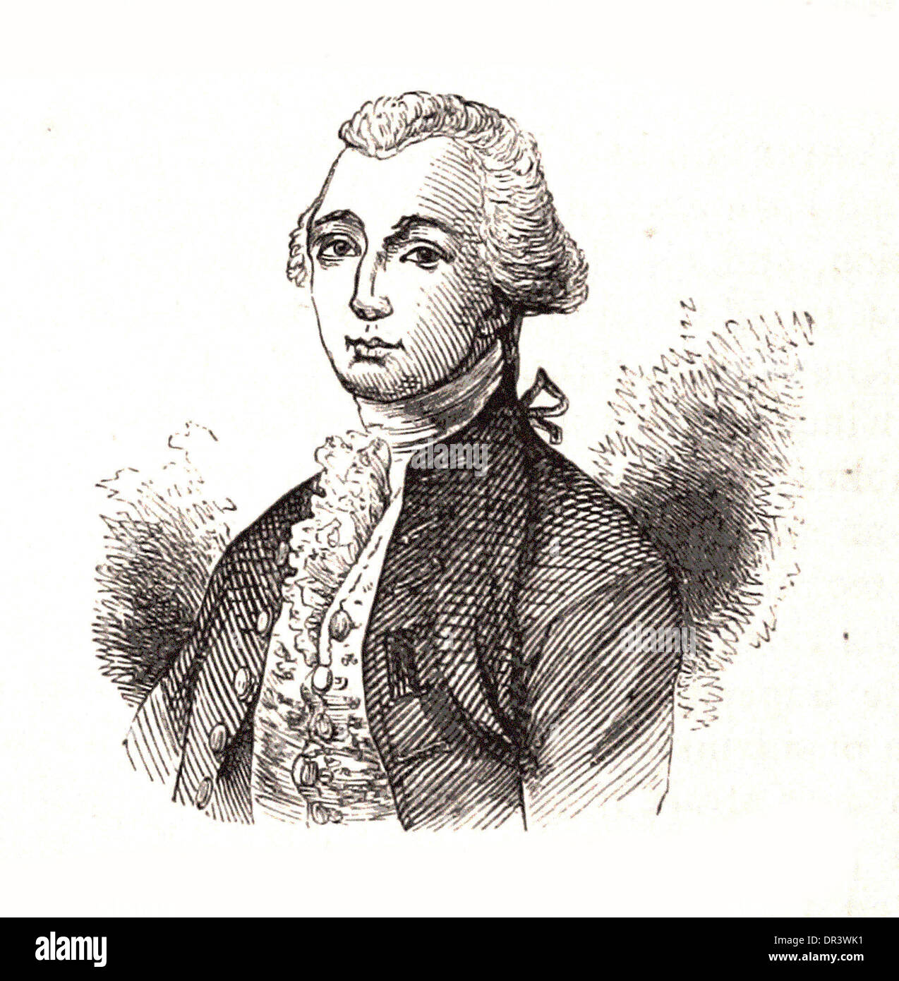 Portrait of Louis Philippe, Duc de Chartres - Britsh engraving Stock Photo