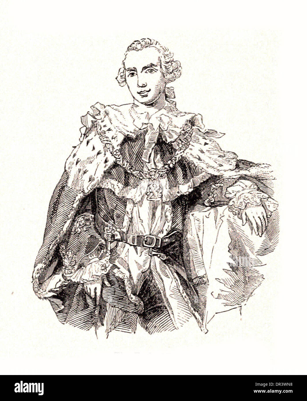 Portrait of The Earl of Bute - Britsh engraving Stock Photo
