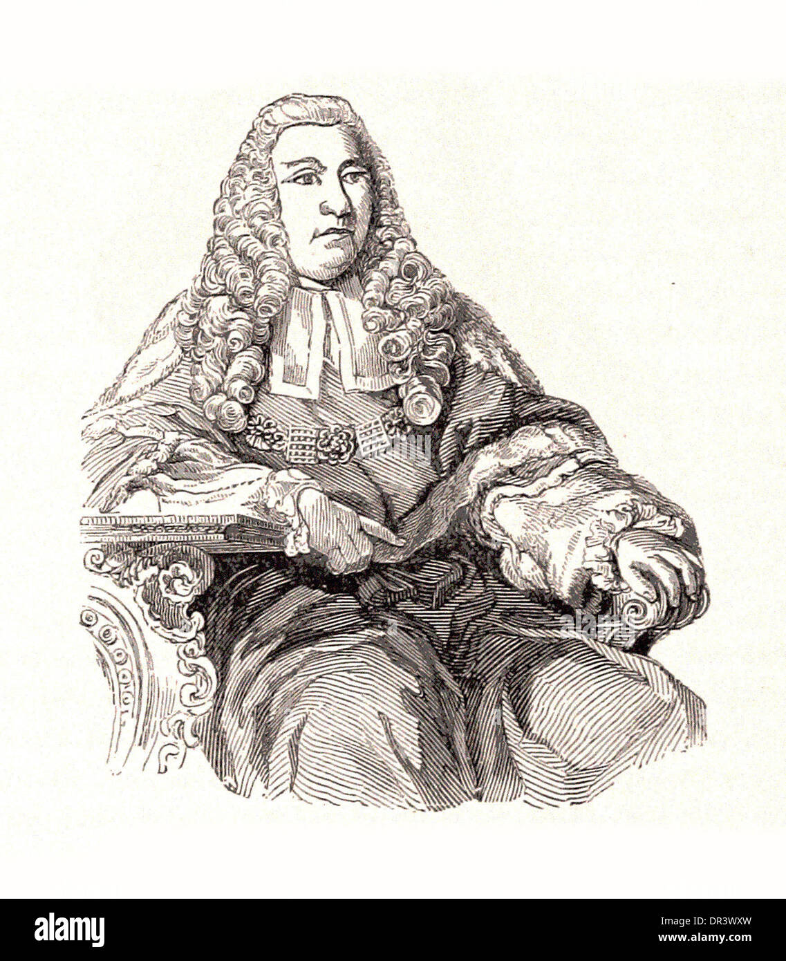 Portrait of Charles Pratt - Britsh engraving Stock Photo