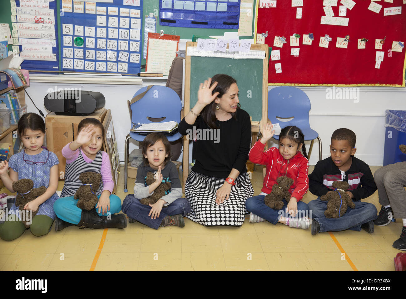 Active elementary school class at a public elementary school in upper