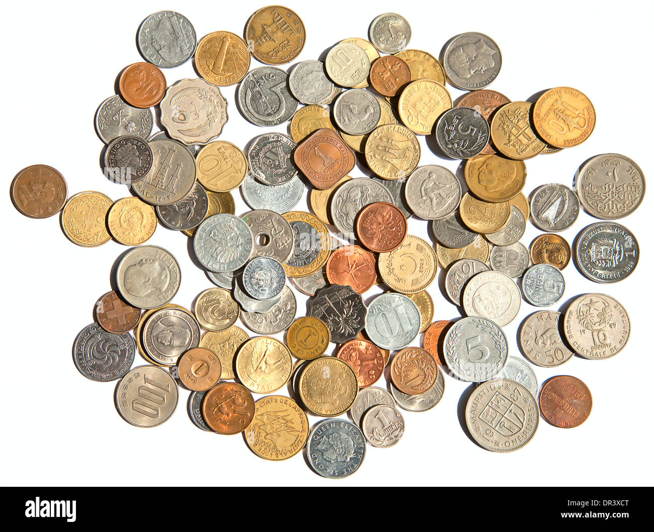 Collection of the old circulated coins Stock Photo Alamy