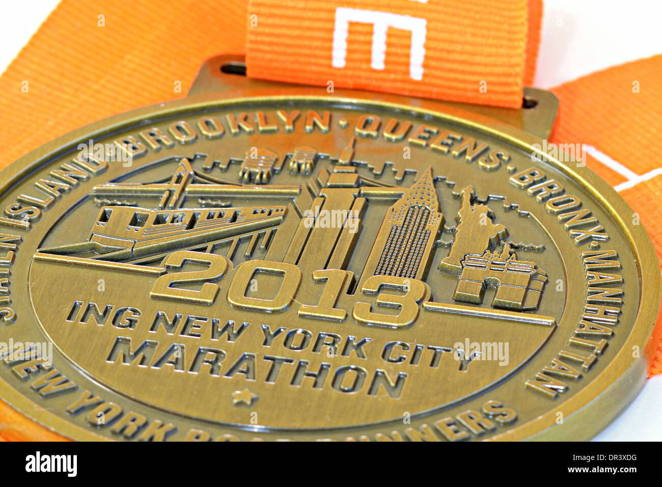 ING New York City Marathon 2013 Finisher Medal Stock Photo Alamy